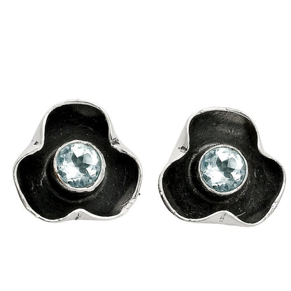 Natural Sky Blue Topaz Stud Earrings E-1247 SDE84425