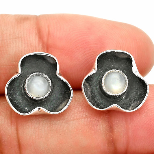 Natural Srilankan Moonstone Stud Earrings E-1247 SDE84426