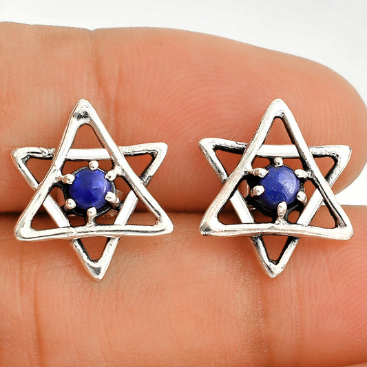 Star of David - Natural Lapis Lazuli Stud Earrings E-1024 SDE84435