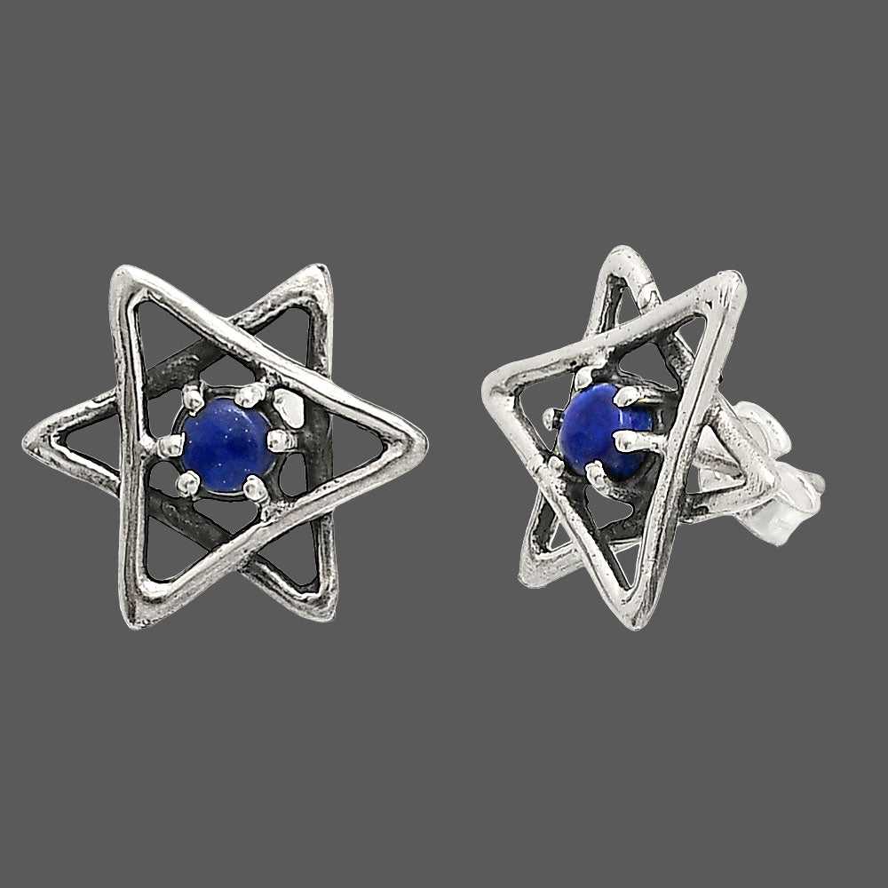 Star of David - Natural Lapis Lazuli Stud Earrings E-1024 SDE84435