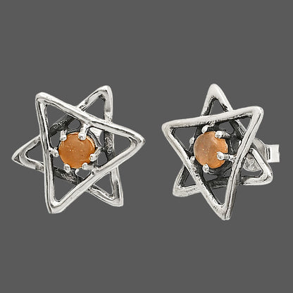 Star of David - Sunstone - Namibia Stud Earrings E-1024 SDE84446