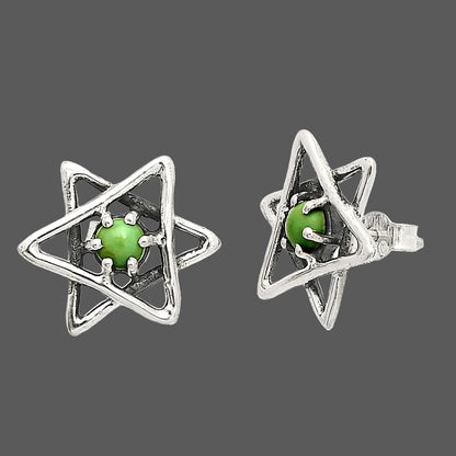 Star of David - Rare Turquoise Nevada Aztec Mt Stud Earrings E-1024 SDE84465