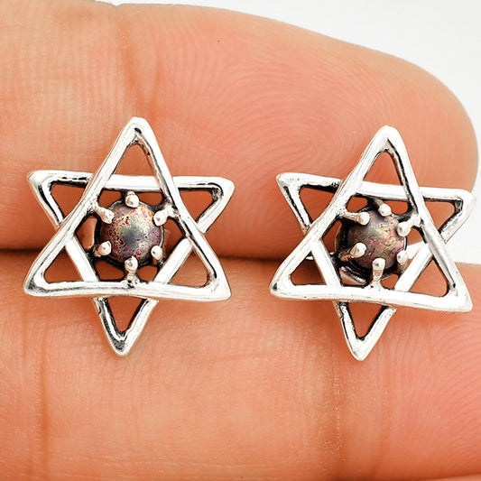 Star of David - Purpurite - South Africa Stud Earrings E-1024 SDE84475