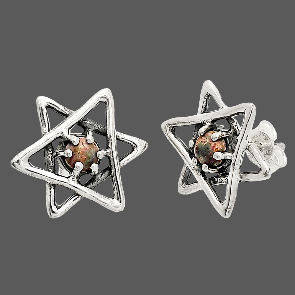 Star of David - Purpurite - South Africa Stud Earrings E-1024 SDE84475