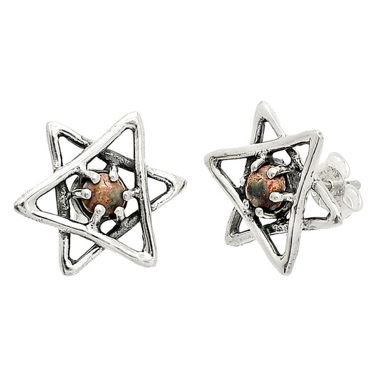 Star of David - Purpurite - South Africa Stud Earrings E-1024 SDE84475