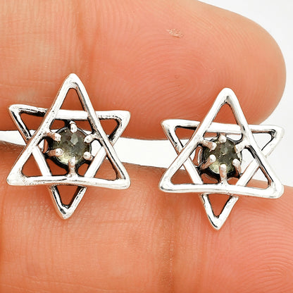 Star of David - Prasiolite (Green Amethyst) Stud Earrings E-1024 SDE84479