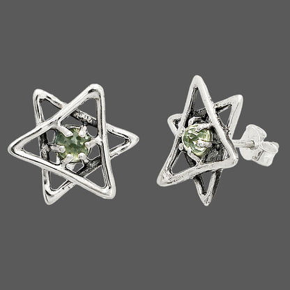 Star of David - Prasiolite (Green Amethyst) Stud Earrings E-1024 SDE84479