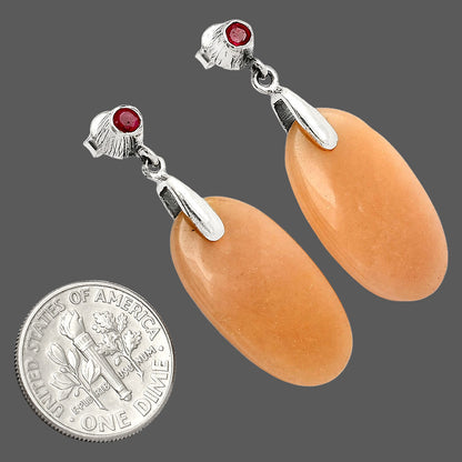 Natural Pink Aventurine & Ruby Earrings E-1120 SDE84579
