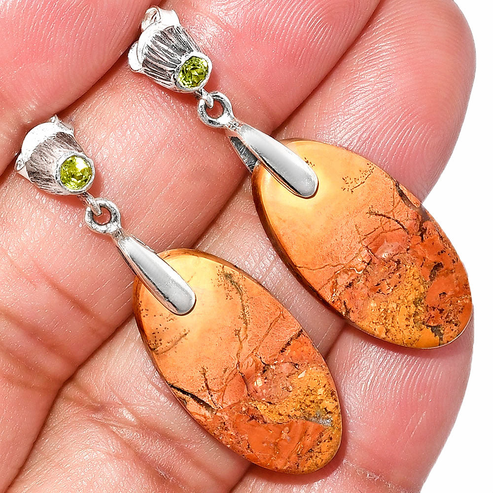 Natural Maligano Jasper & Peridot Earrings E-1120 SDE84617