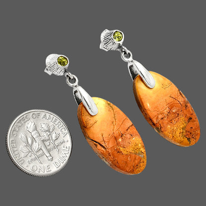 Natural Maligano Jasper & Peridot Earrings E-1120 SDE84617