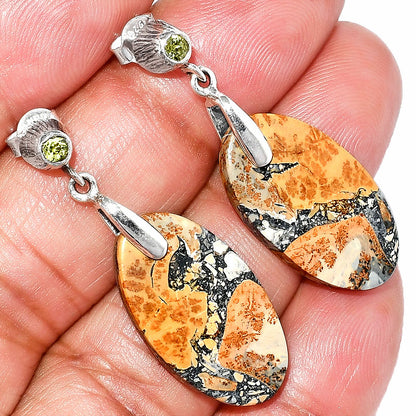 Natural Maligano Jasper & Peridot Earrings E-1120 SDE84632