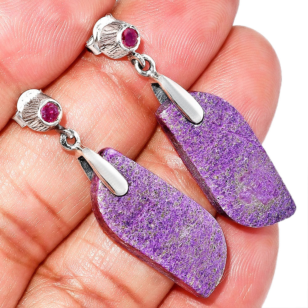 Purpurite - South Africa & Ruby Earrings E-1120 SDE84657
