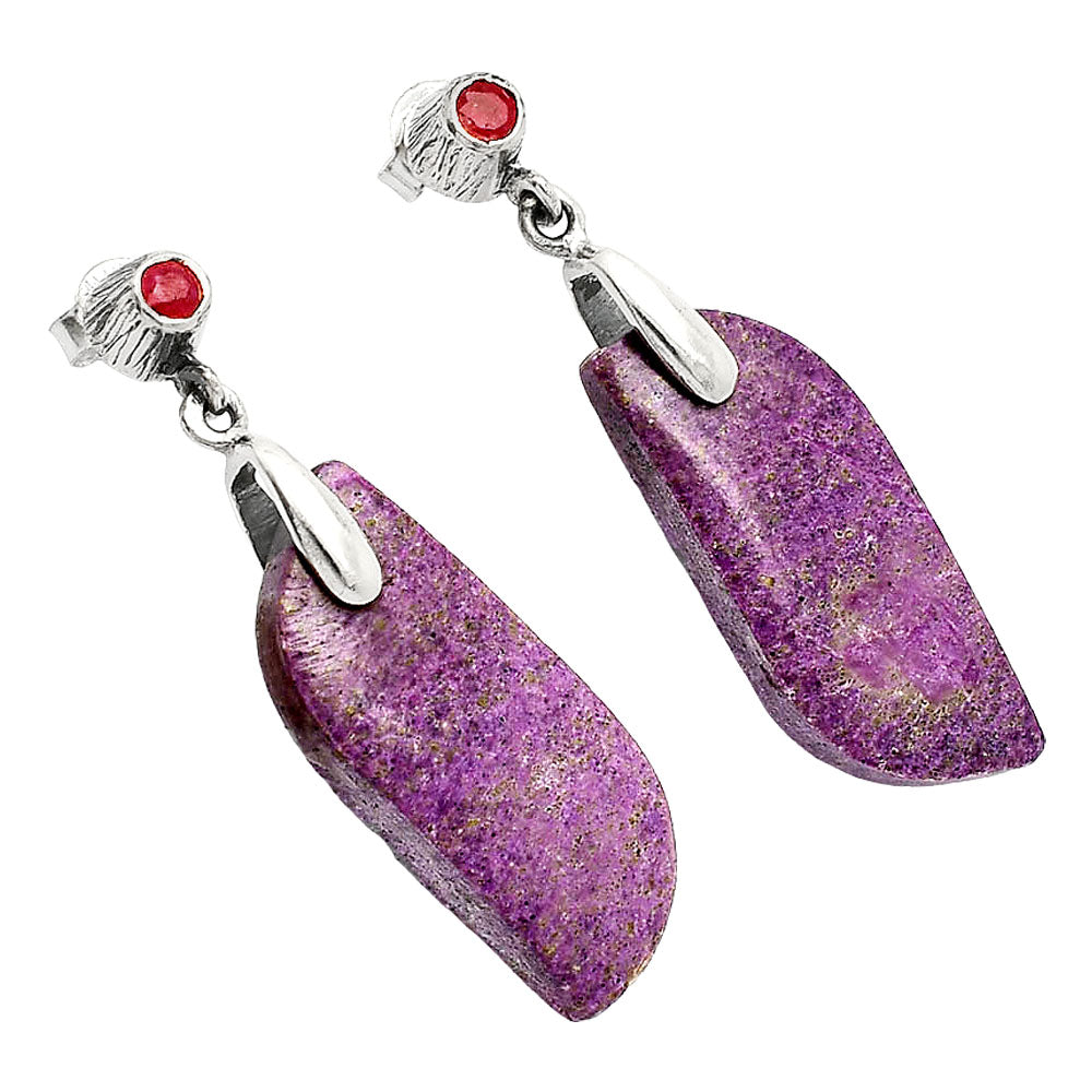 Purpurite - South Africa & Ruby Earrings E-1120 SDE84657