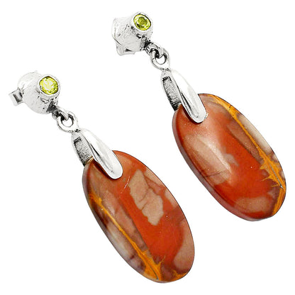 Natural Noreena Jasper & Peridot Earrings E-1120 SDE84658
