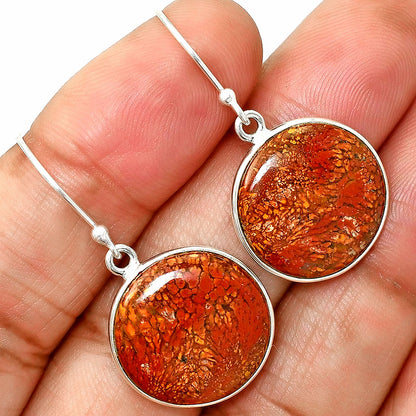 Natural Red Moss Agate Earrings E-1001 SDE84807