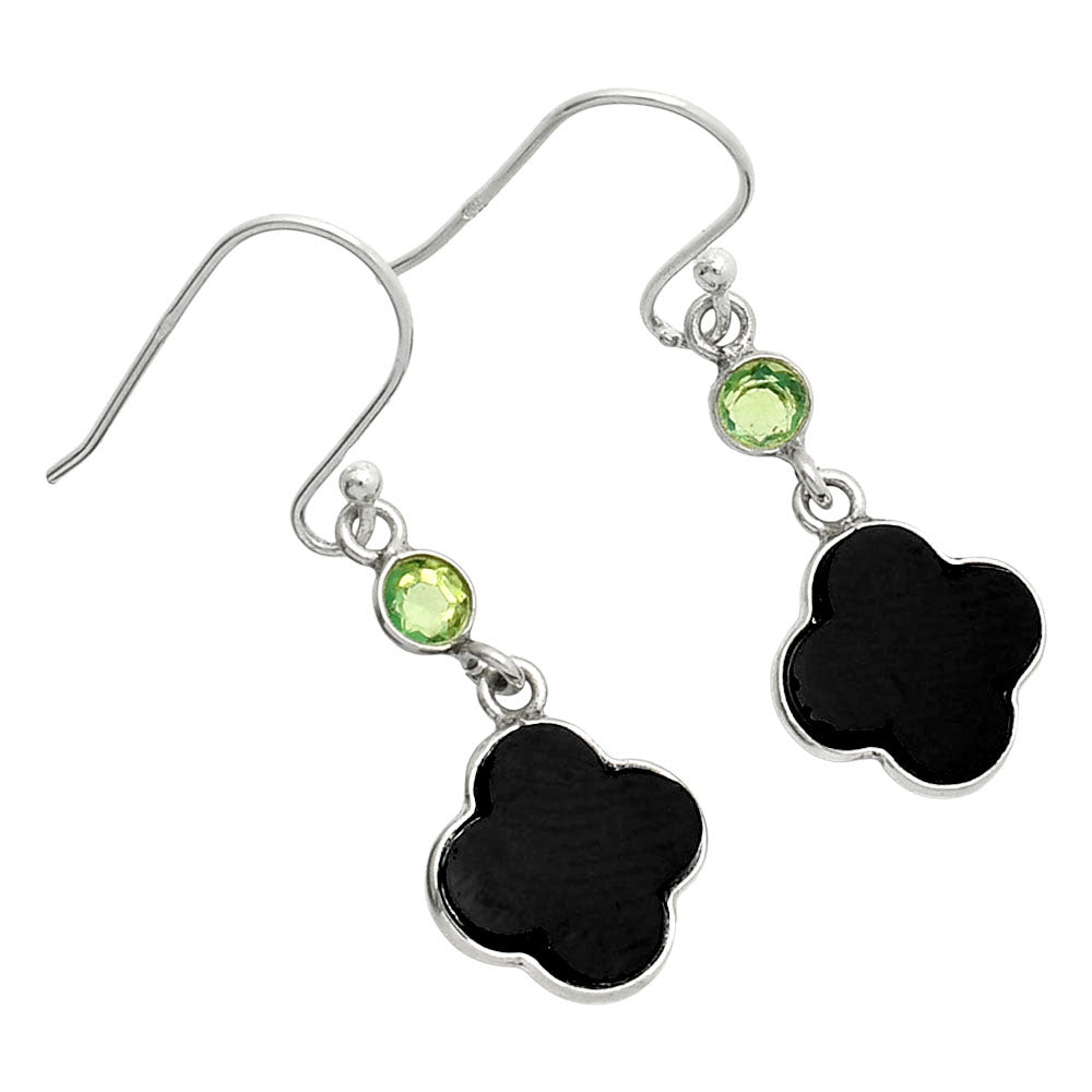 Black Onyx - Brazil & Peridot Earrings E-1006 SDE85201