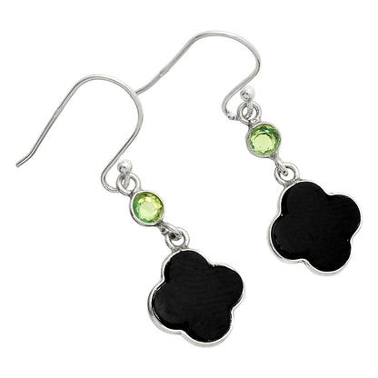 Black Onyx - Brazil & Peridot Earrings E-1006 SDE85201