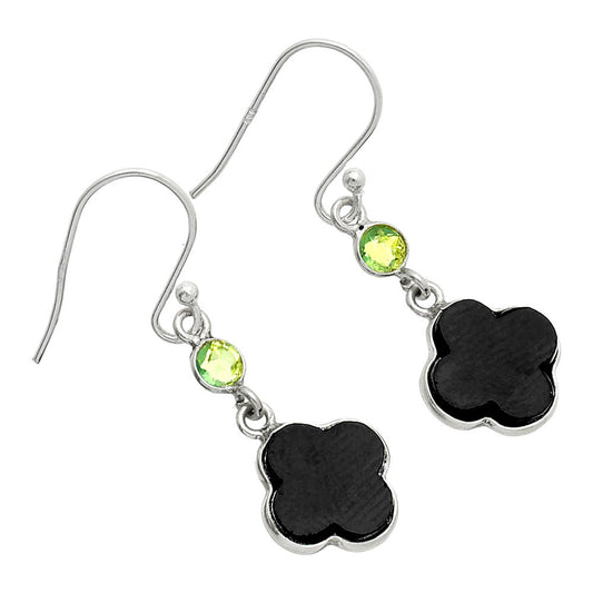 Black Onyx - Brazil & Peridot Earrings E-1006 SDE85204