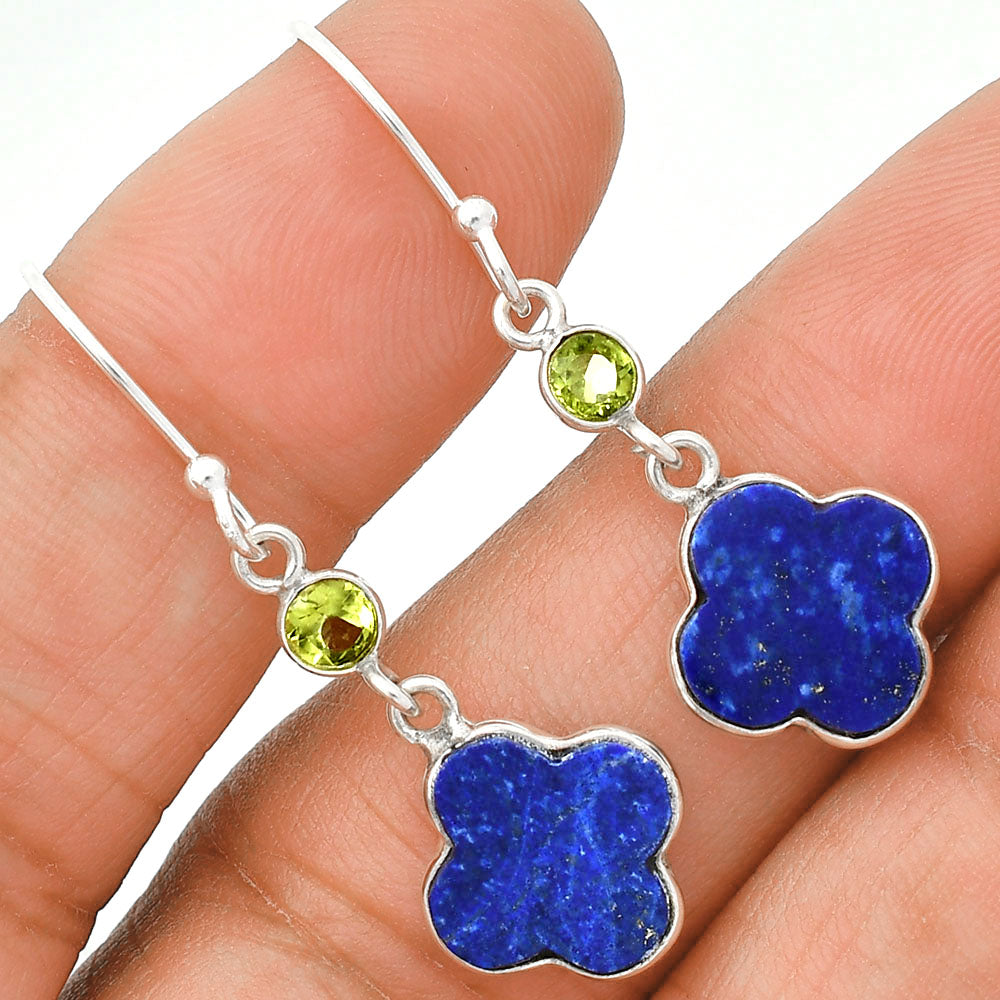 Natural Lapis Lazuli & Peridot Earrings E-1006 SDE85224
