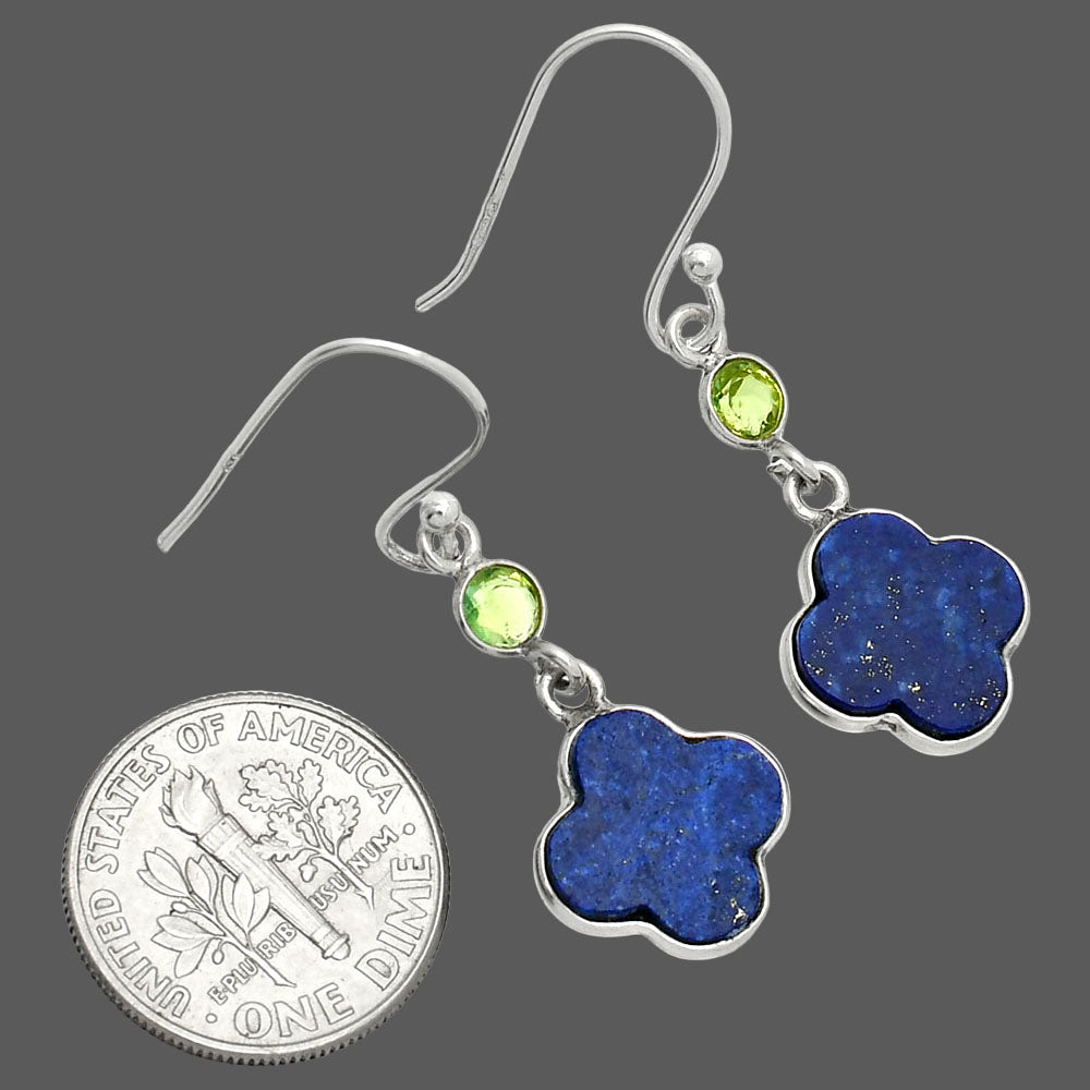 Natural Lapis Lazuli & Peridot Earrings E-1006 SDE85224
