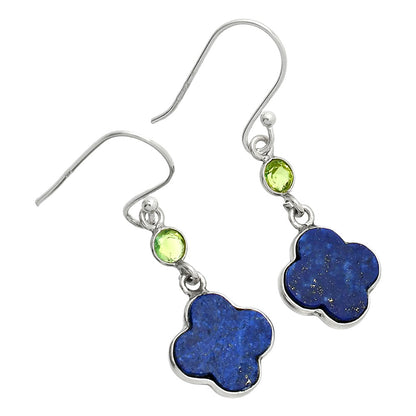 Natural Lapis Lazuli & Peridot Earrings E-1006 SDE85224