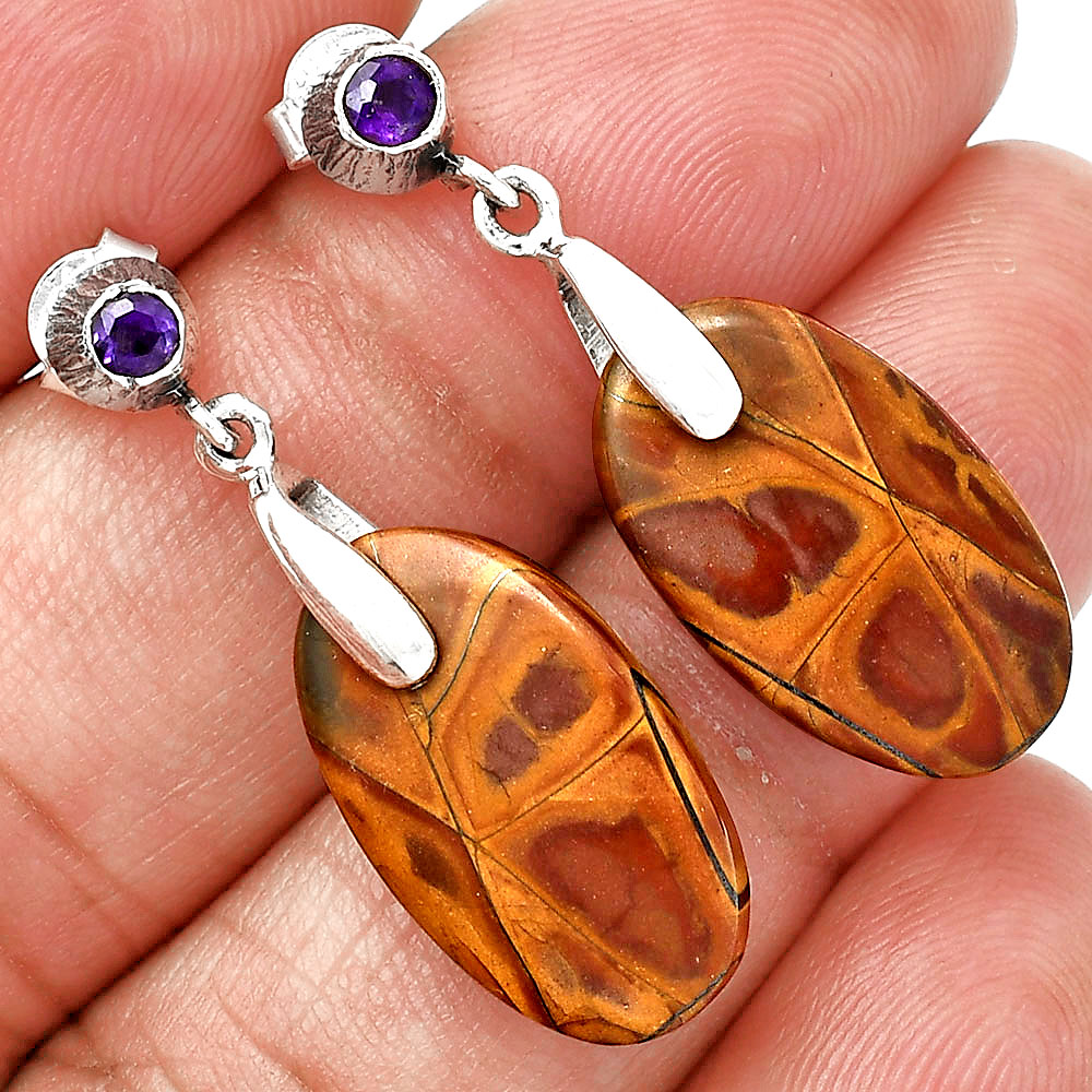 Natural Noreena Jasper & Amethyst Earrings E-1120 SDE85241