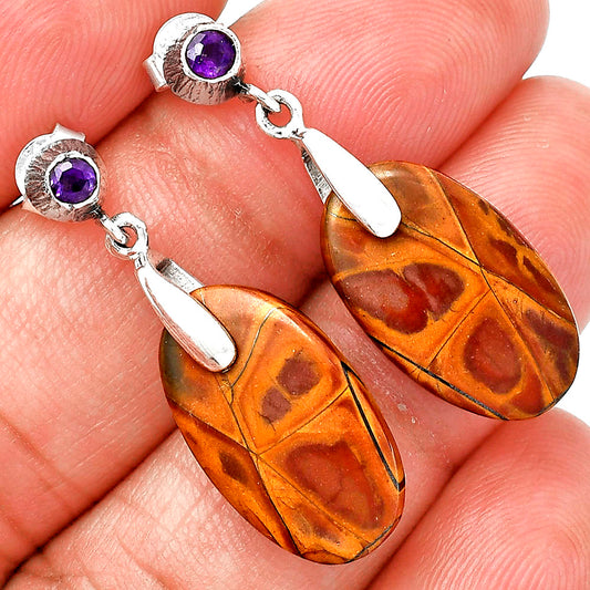 Natural Noreena Jasper & Amethyst Earrings E-1120 SDE85241
