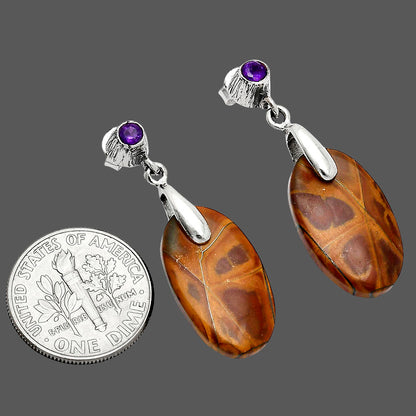 Natural Noreena Jasper & Amethyst Earrings E-1120 SDE85241