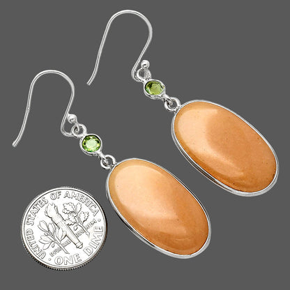 Natural Pink Aventurine & Peridot Earrings E-1002 SDE85355