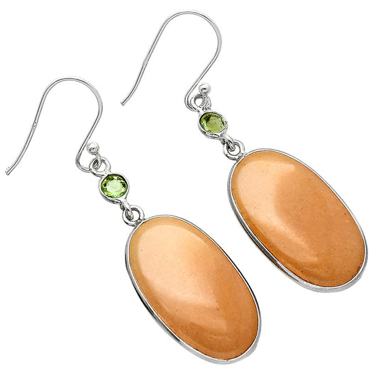 Natural Pink Aventurine & Peridot Earrings E-1002 SDE85355