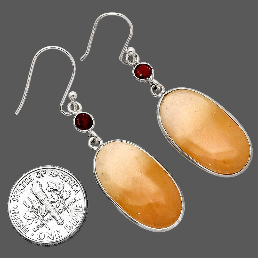 Natural Orange Aventurine & Garnet Earrings E-1002 SDE85432