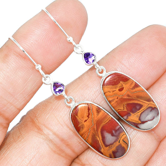 Natural Noreena Jasper & Amethyst Earrings E-1002 SDE85467