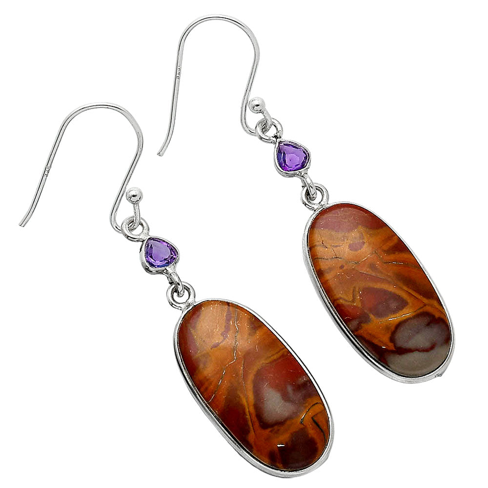 Natural Noreena Jasper & Amethyst Earrings E-1002 SDE85467