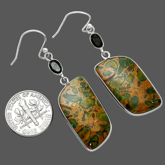 Natural Fruit Jasper & Black Onyx Earrings E-1002 SDE85481