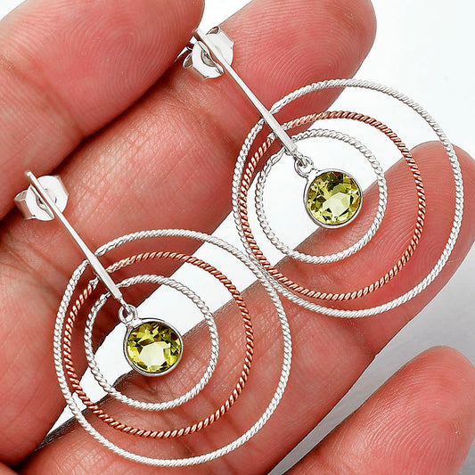 Two Tone - Natural Lemon Quartz Earrings E-1244 SDE85527