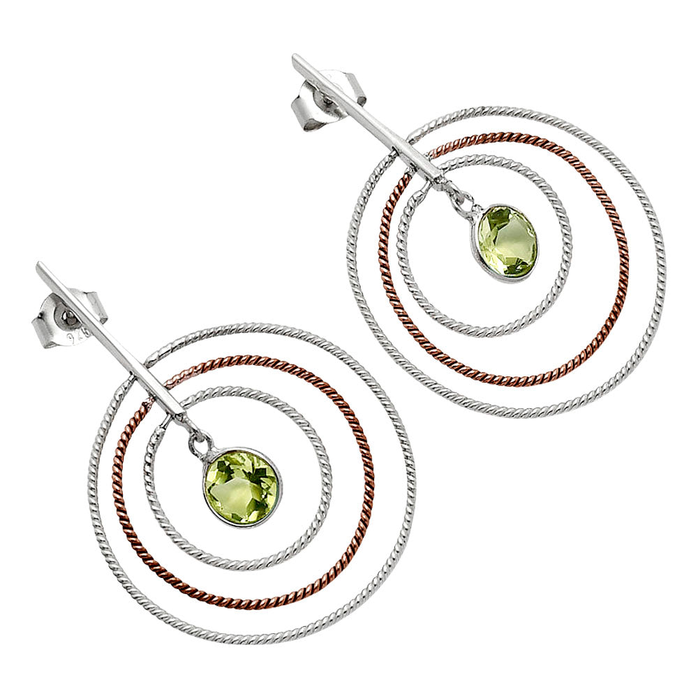 Two Tone - Natural Lemon Quartz Earrings E-1244 SDE85527