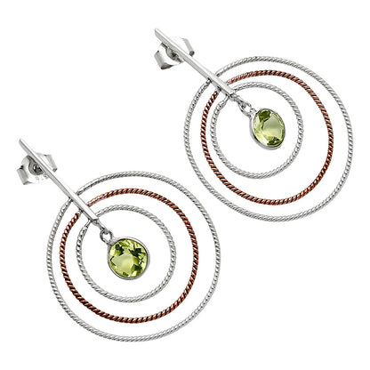 Two Tone - Natural Lemon Quartz Earrings E-1244 SDE85527