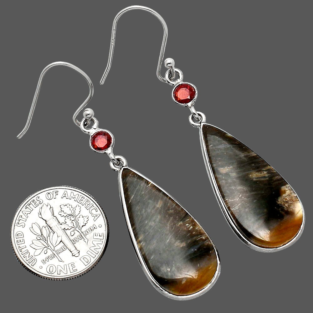 Natural Bat Cave Jasper & Garnet Earrings E-1002 SDE85537
