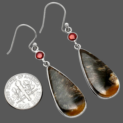 Natural Bat Cave Jasper & Garnet Earrings E-1002 SDE85537