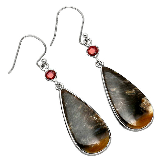 Natural Bat Cave Jasper & Garnet Earrings E-1002 SDE85537