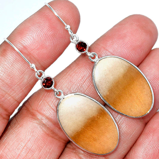 Natural Orange Aventurine & Garnet Earrings E-1002 SDE85546