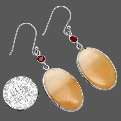 Natural Orange Aventurine & Garnet Earrings E-1002 SDE85546