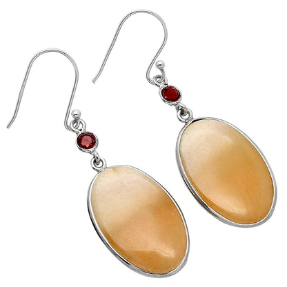 Natural Orange Aventurine & Garnet Earrings E-1002 SDE85546