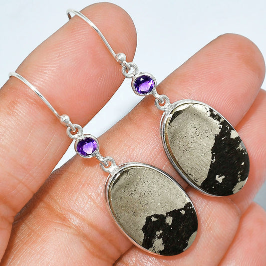 Apache Gold Healer's Gold & Amethyst Earrings E-1002 SDE85659