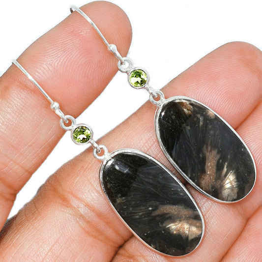 Natural Bat Cave Jasper & Peridot Earrings E-1002 SDE85699