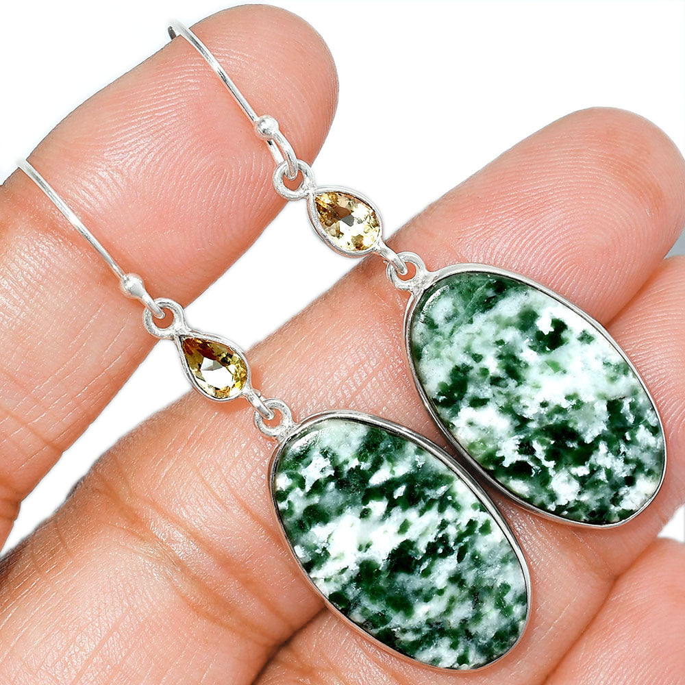 Natural Dioptase & Citrine Earrings E-1002 SDE85725