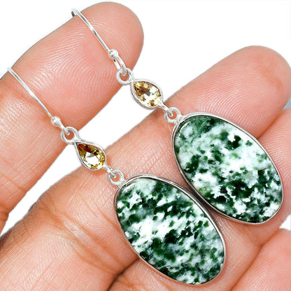 Natural Dioptase & Citrine Earrings E-1002 SDE85725