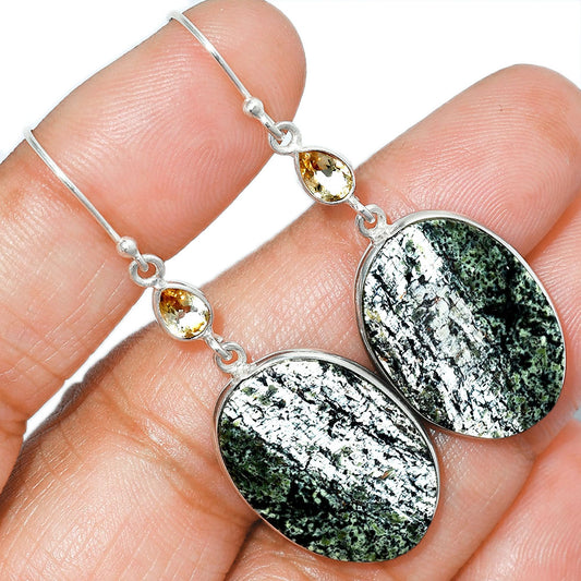 Natural Natural Chrysotile & Citrine Earrings E-1002 SDE85728