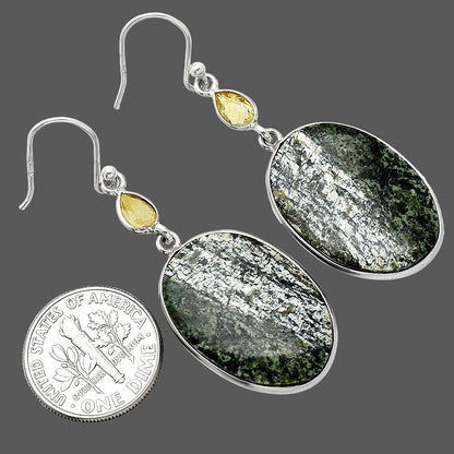 Natural Natural Chrysotile & Citrine Earrings E-1002 SDE85728