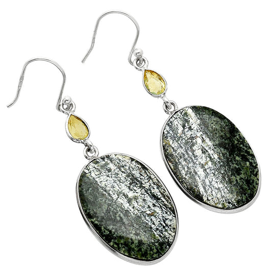 Natural Natural Chrysotile & Citrine Earrings E-1002 SDE85728